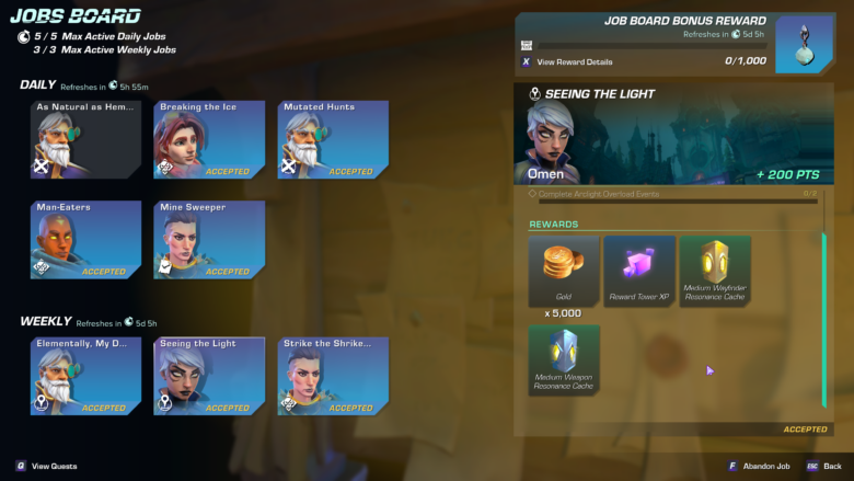 work in wayfinder - a picture of the job board